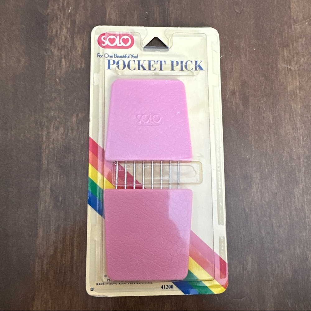 Vintage Solo Pocket Pick Comb Travel 80s Hair Detangling Lifting Curly  NEW‎